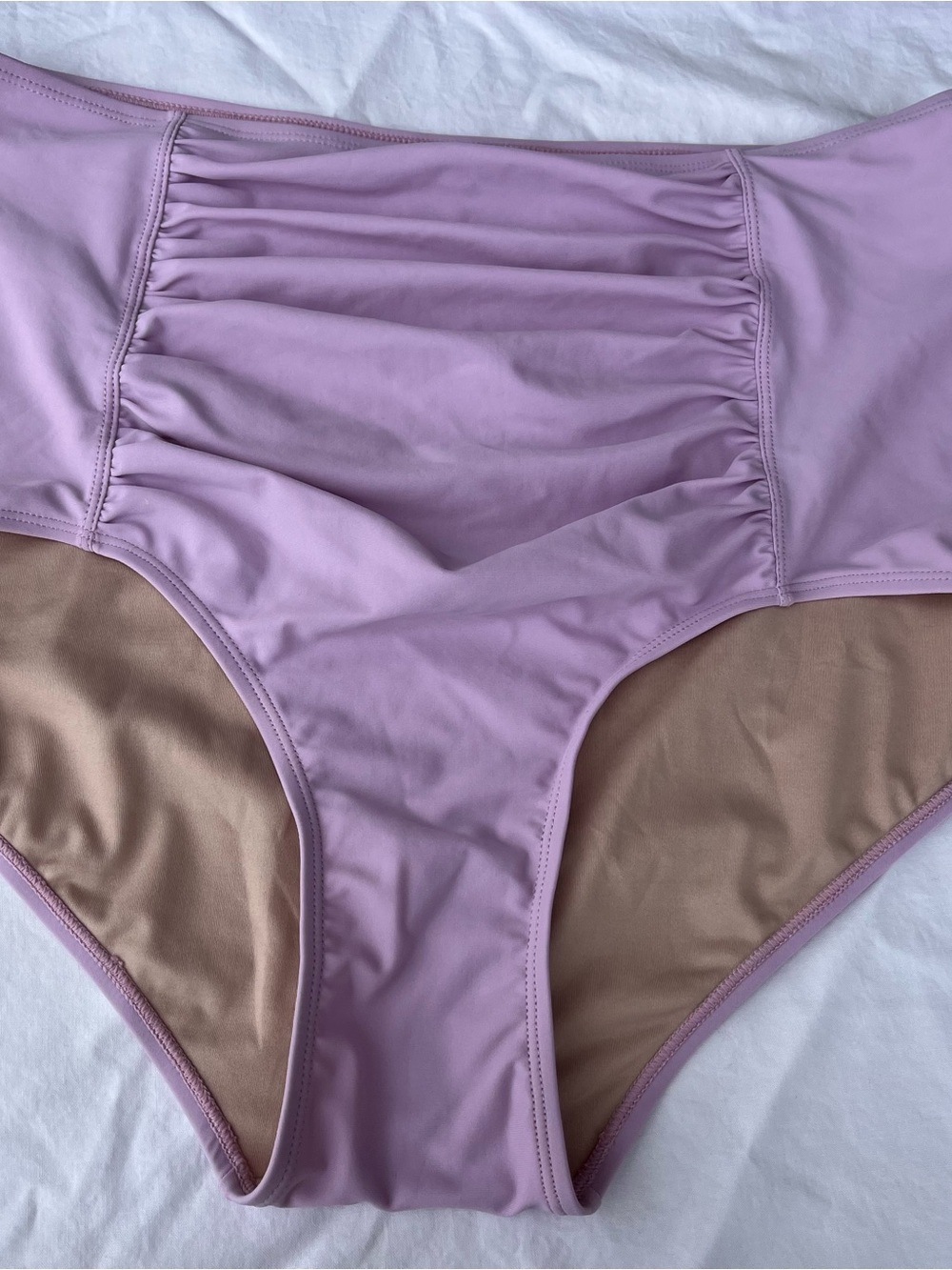 NWT Kortni Jeane Lavender Ruched High-Waist Mix N’ Match Bikini Bottoms 2XL